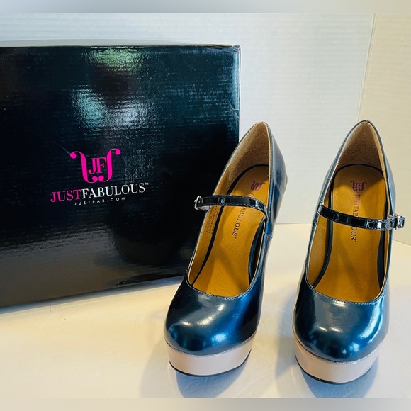 JustFabulous “Rima” Teal Mary Jane Platforms -  Size 5.5 - Picture 1 of 11